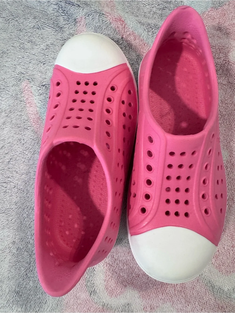 wonder nation Pink Slip-On Perforated Water Shoes with White Toe